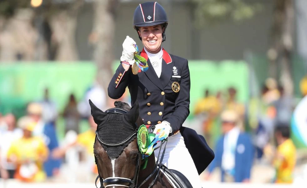 Olympic medalist Charlotte Dujardin riding a horse