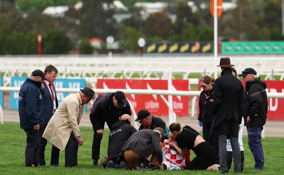Jamie Melham speaking to officials