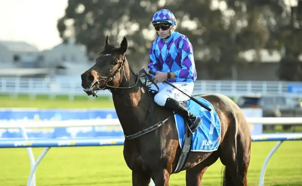 Jockey Bates celebrating a win